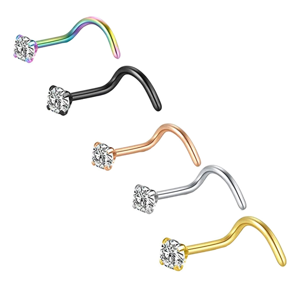 Body Jewelry Surgical Steel - 20Gノーズリングスタッド 316Lサージカルステンレス 低アレルギー性ピアスジュエリー 敏感肌用 リップ、ノーズ、ヘリックス、コンチ、ローブ用