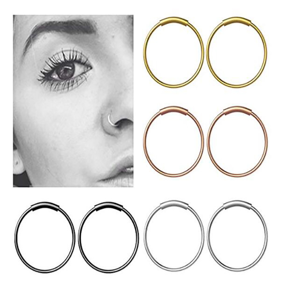Body Jewelry Surgical Steel - 3 ピース/ロット 316L サージカルスチール シームレス連続フープリング 鼻、眉毛、耳珠、リップ、耳用リング、6mm
