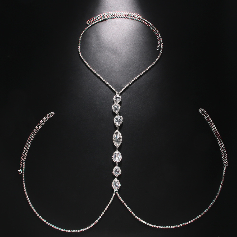 女性のためのセクシーなウォータードロップチェストチェーン,ラ - Body Jewelry Necklace のレビューと価格