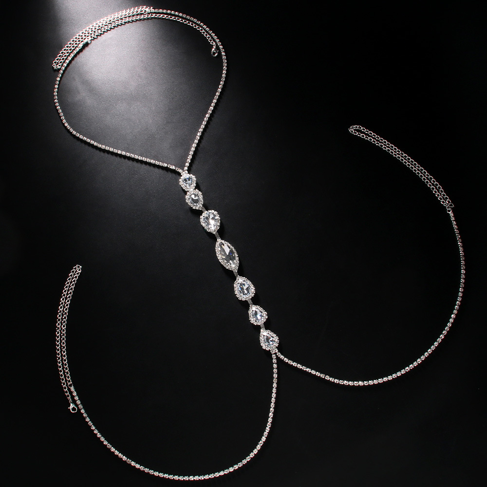 女性のためのセクシーなウォータードロップチェストチェーン,ラ - Body Jewelry Necklace のレビューと価格