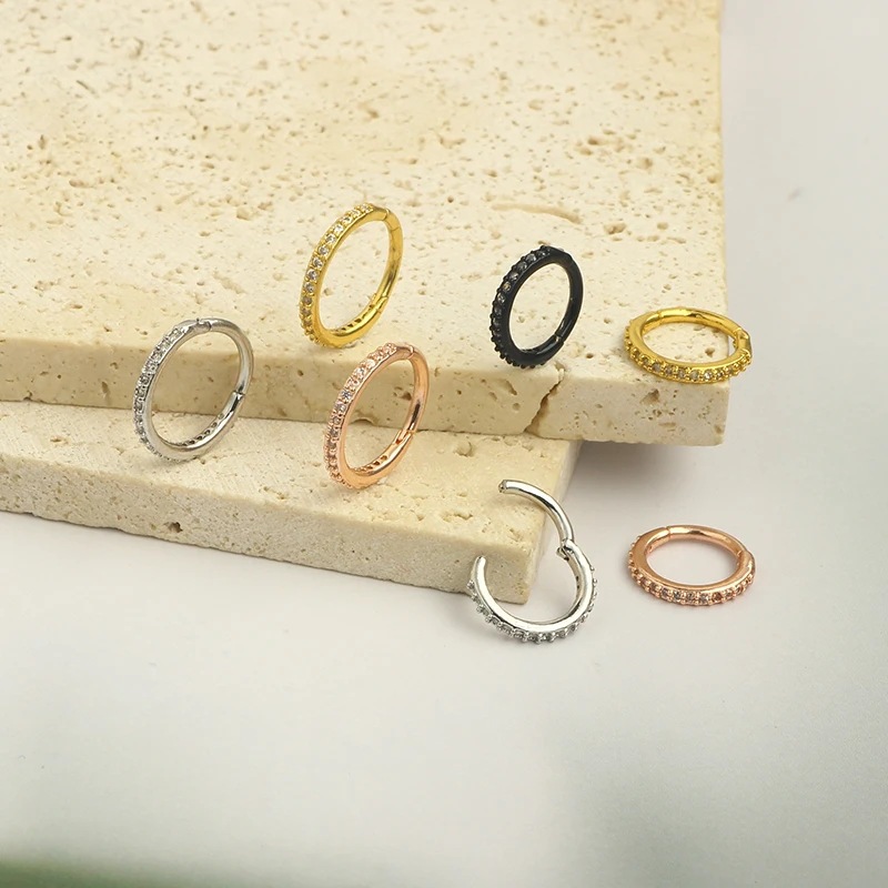 16GクリアCZノーズリングフープ 316Lサージカルステン - Body Jewelry Surgical Steel のレビューと価格