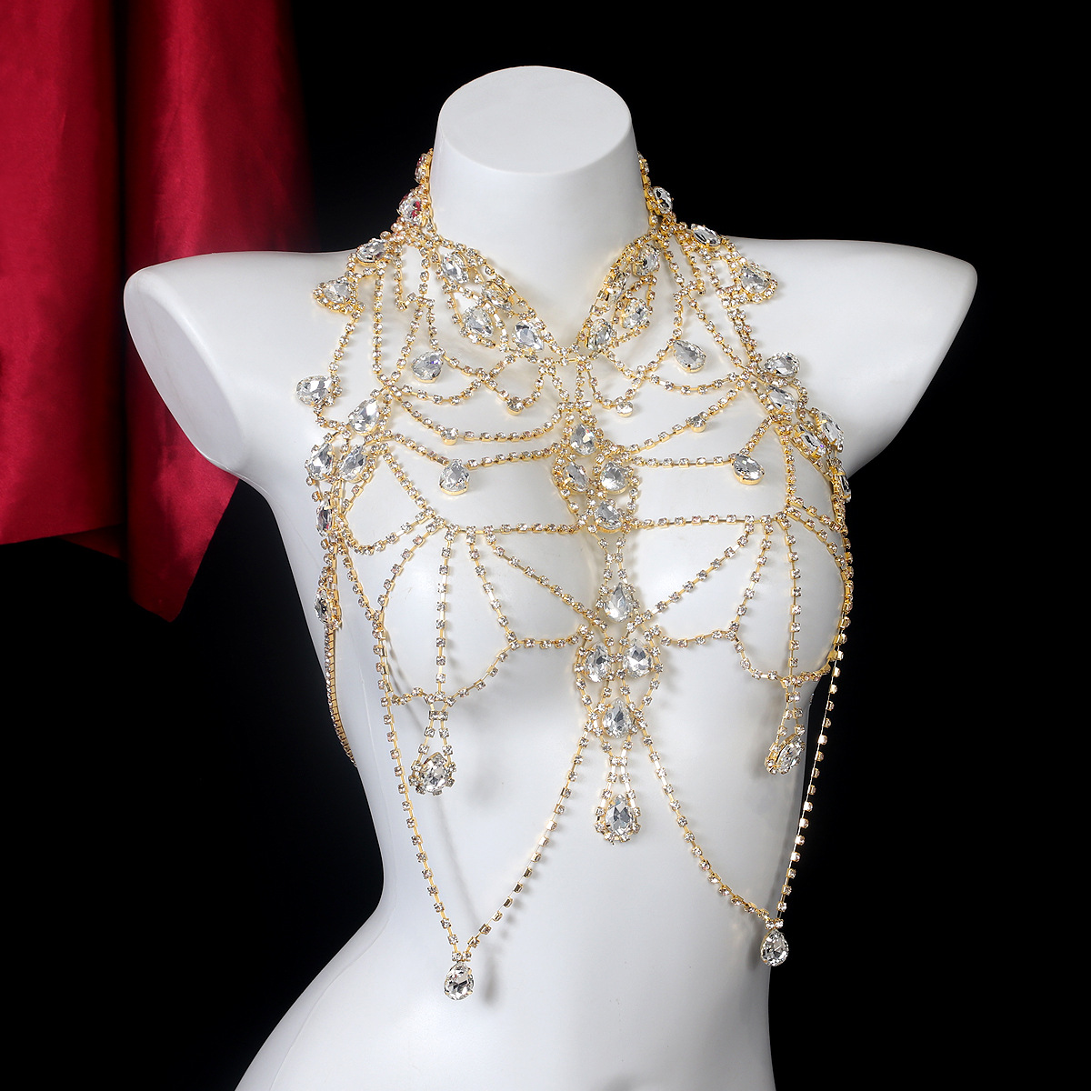 誇張されたスタイルの女性用ラインストーンボディチェーンを備え - Body Jewelry Retainers のレビューと価格