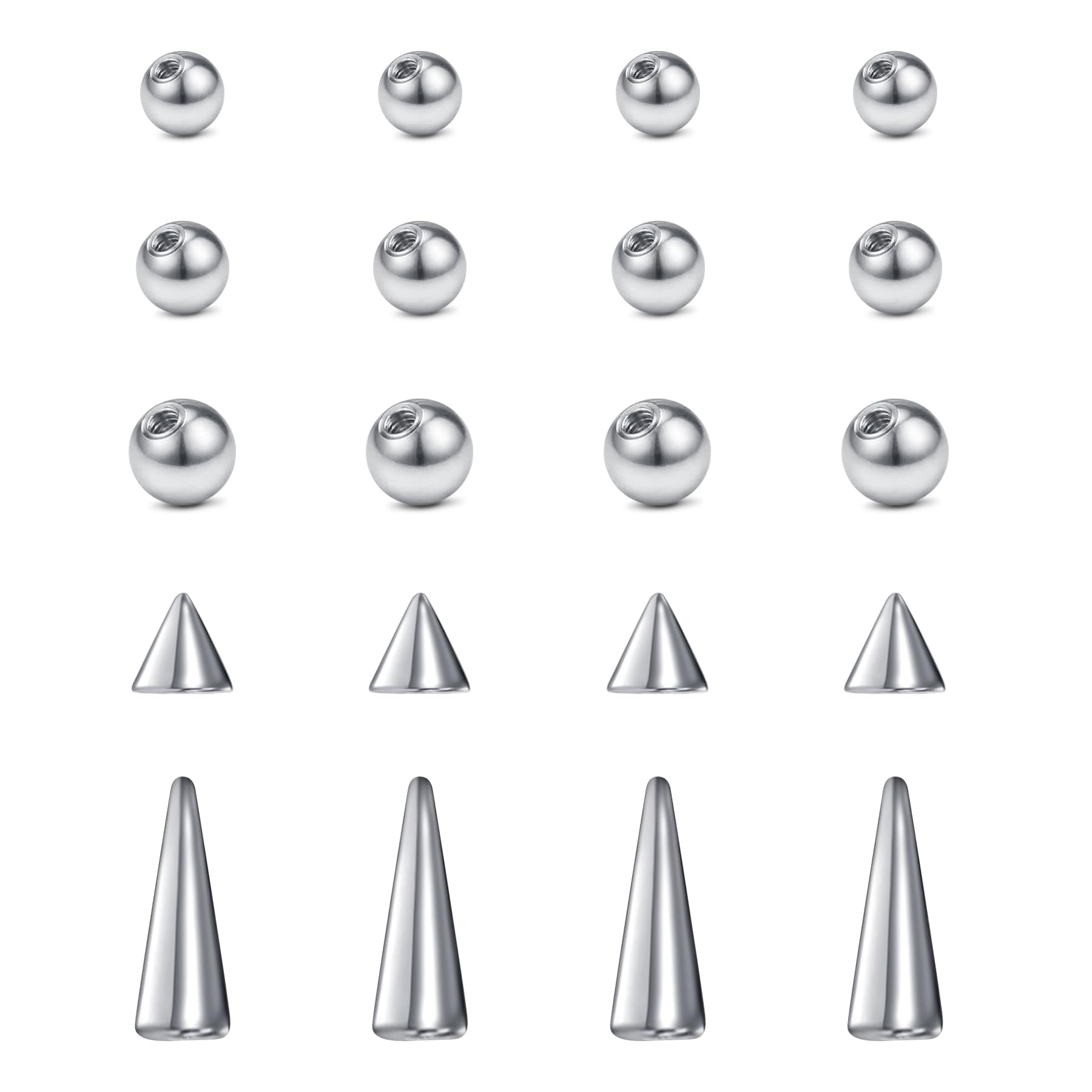 16番ステンレス鋼交換ボール20個、リップネジ、Labret - Body Jewelry Replacement Ball のレビューと価格