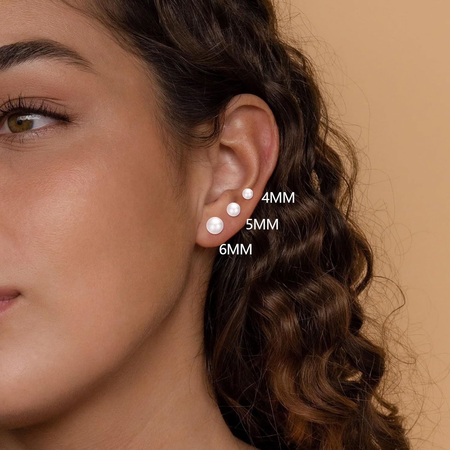 3 ペアの小さなパールスタッドピアス フラットスクリューバッ - Body Jewelry Surgical Steel のレビューと価格