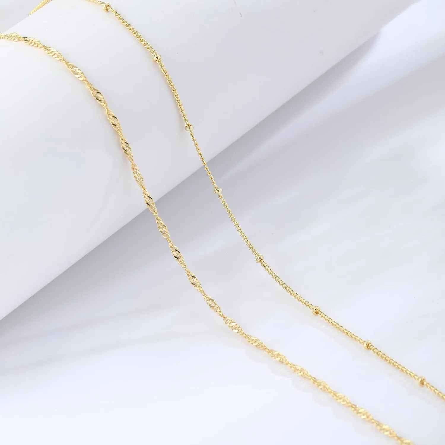 14K金メッキ 26-33インチ 調節可能なウエストビーズチ - Body Jewelry For You のレビューと価格