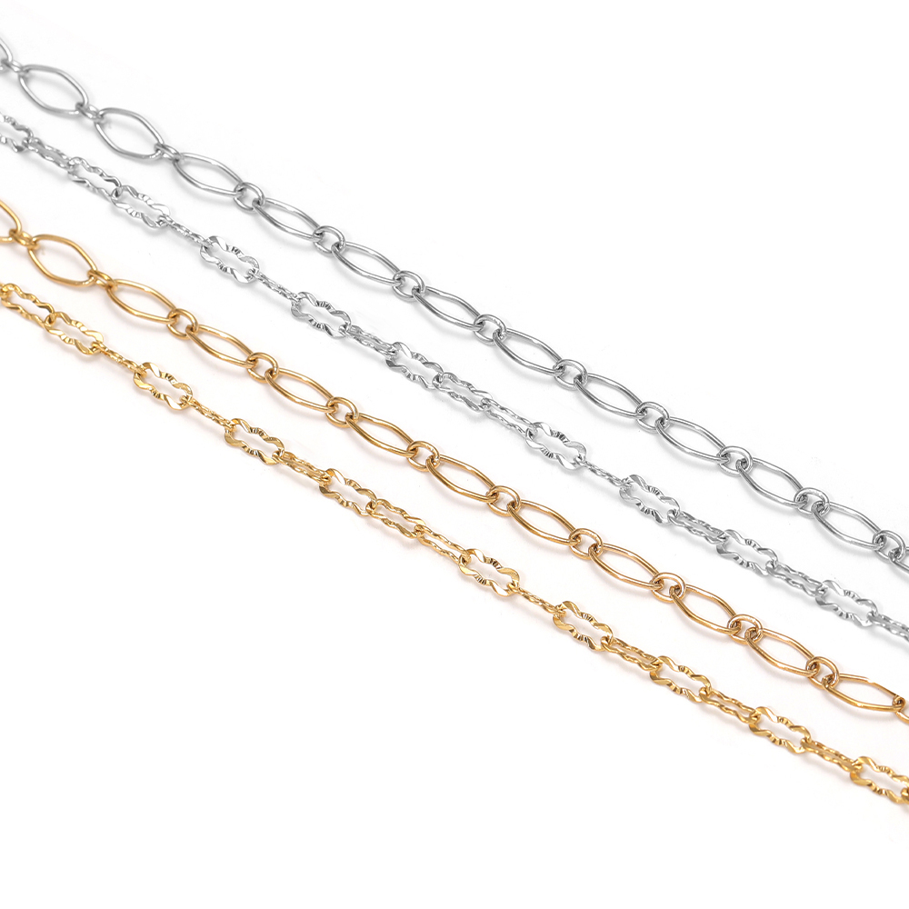 2メートルステンレス鋼エンボス加工チェーン、菱形チェーン、ジ - Body Jewelry Necklace のレビューと価格
